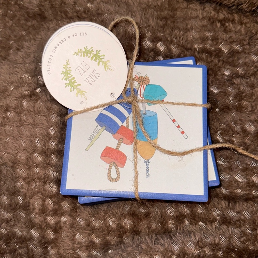 Sara fitz 4 ceramic coasters